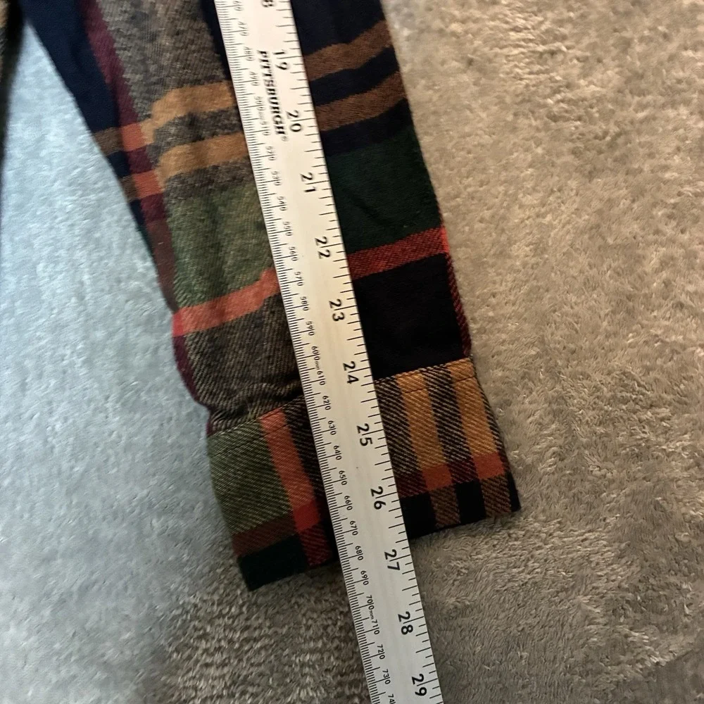 Buckle Mens Plaid Full Zip Hoodie Flannel Shirt L Cozy Cabin Shacket Layering